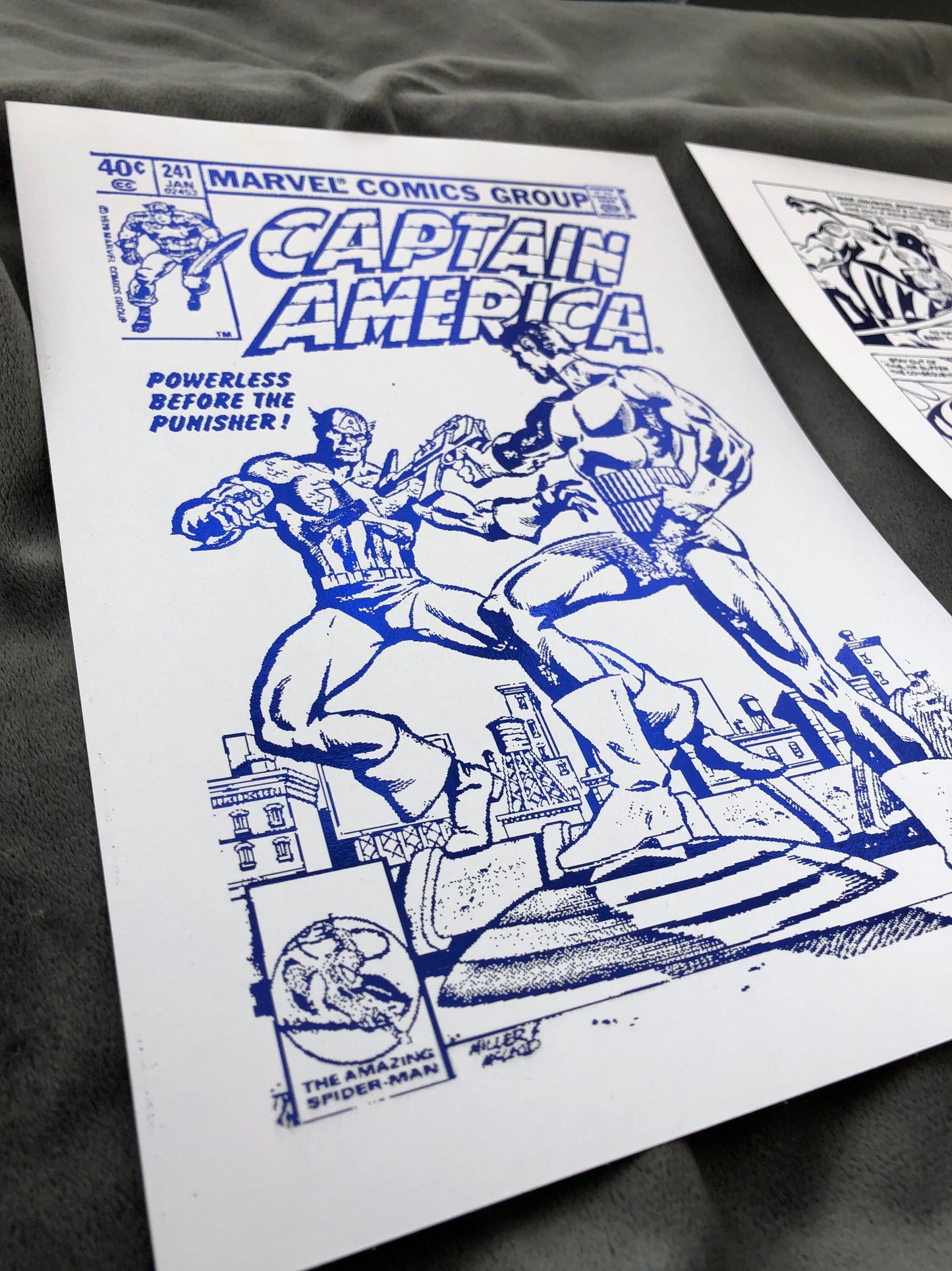 Set of 2 Captain America Comic Cover & Comic Strip Foil Prints