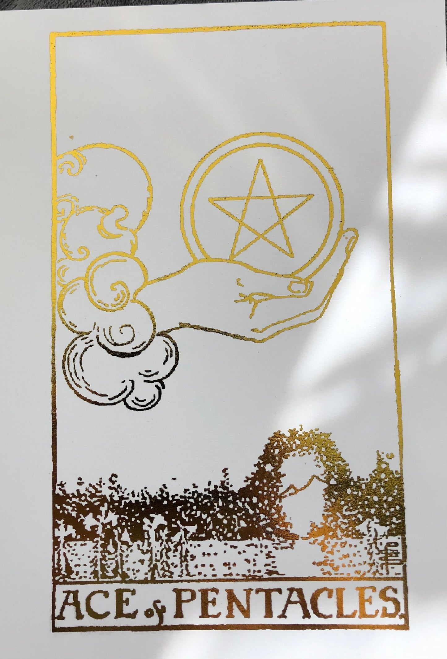 Set of 4, Tarot Card Foil Prints White/Gold