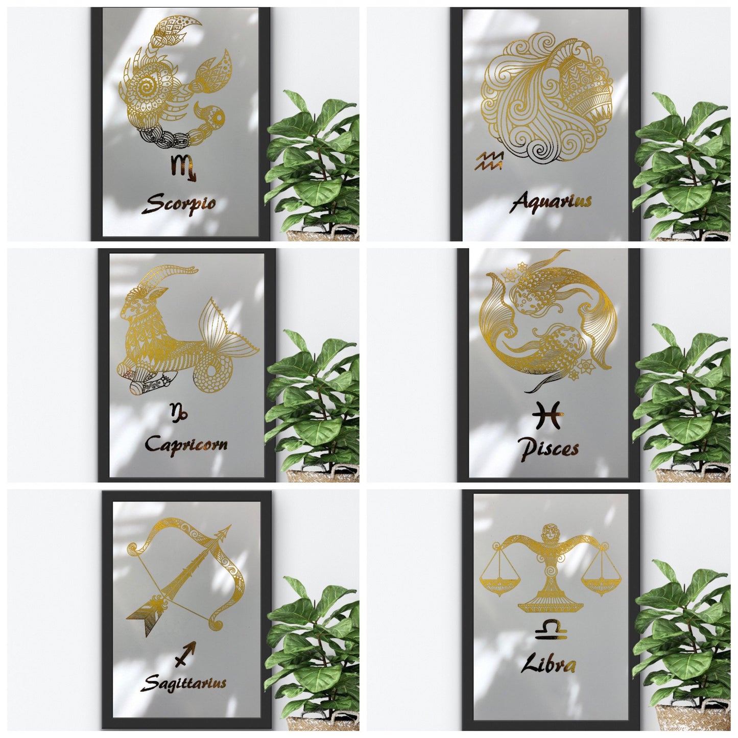 Scorpio Star Sign Foil Print