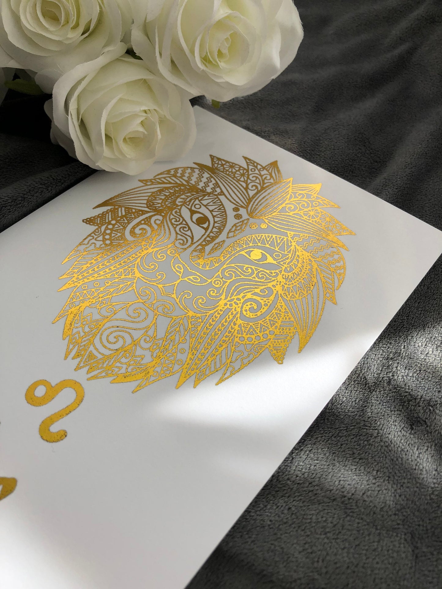 Leo Star Sign Foil Print