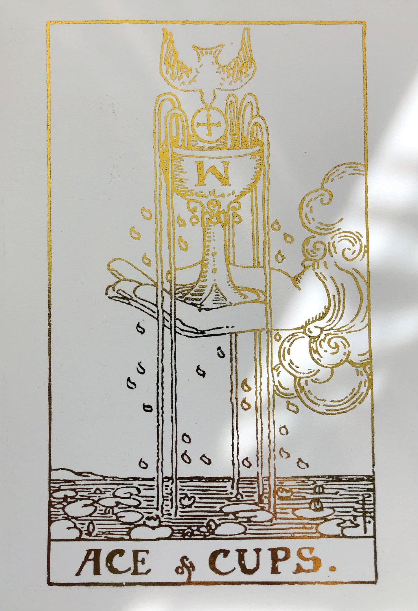 Set of 4, Tarot Card Foil Prints White/Gold