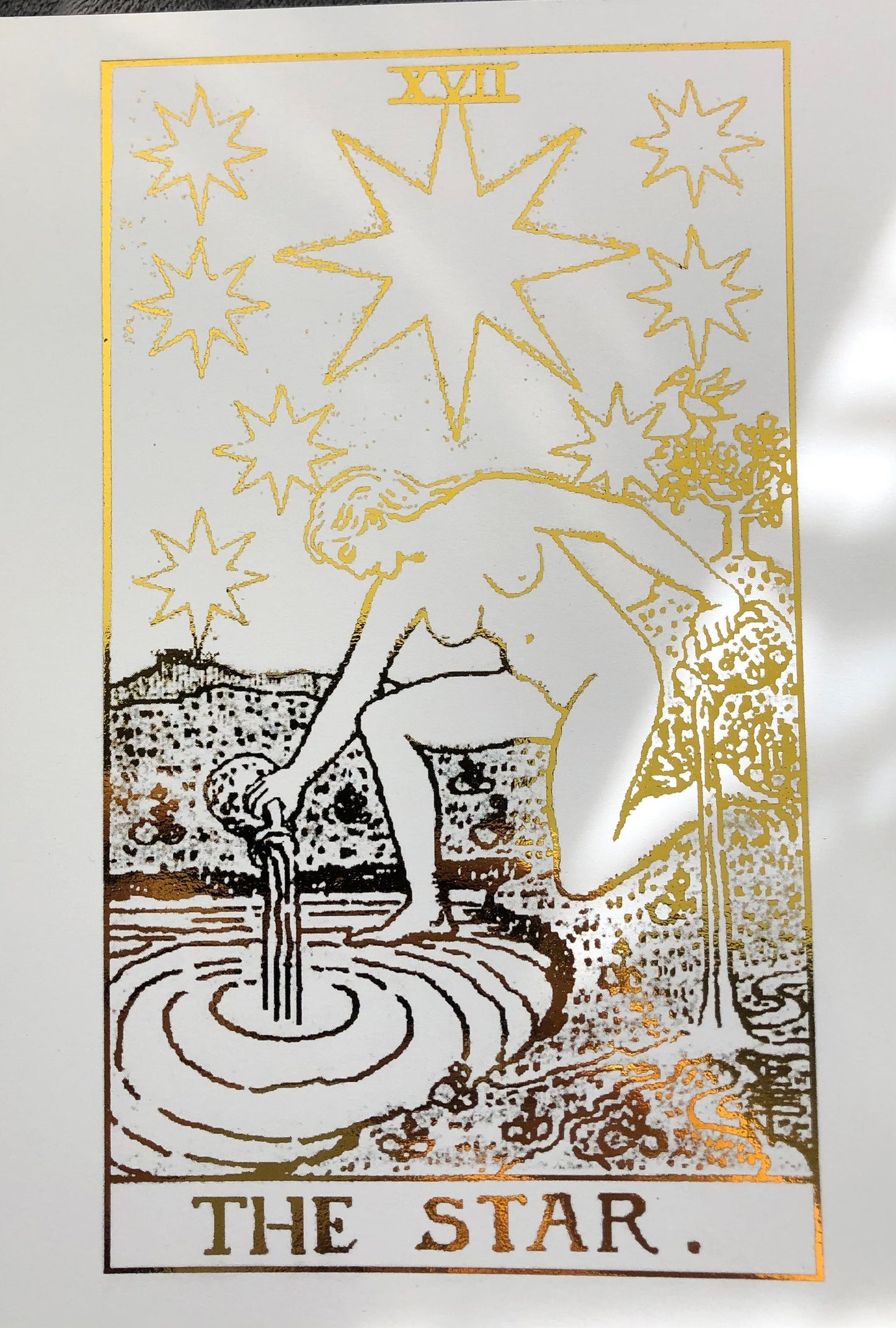 Set of 4, Tarot Card Foil Prints White/Gold