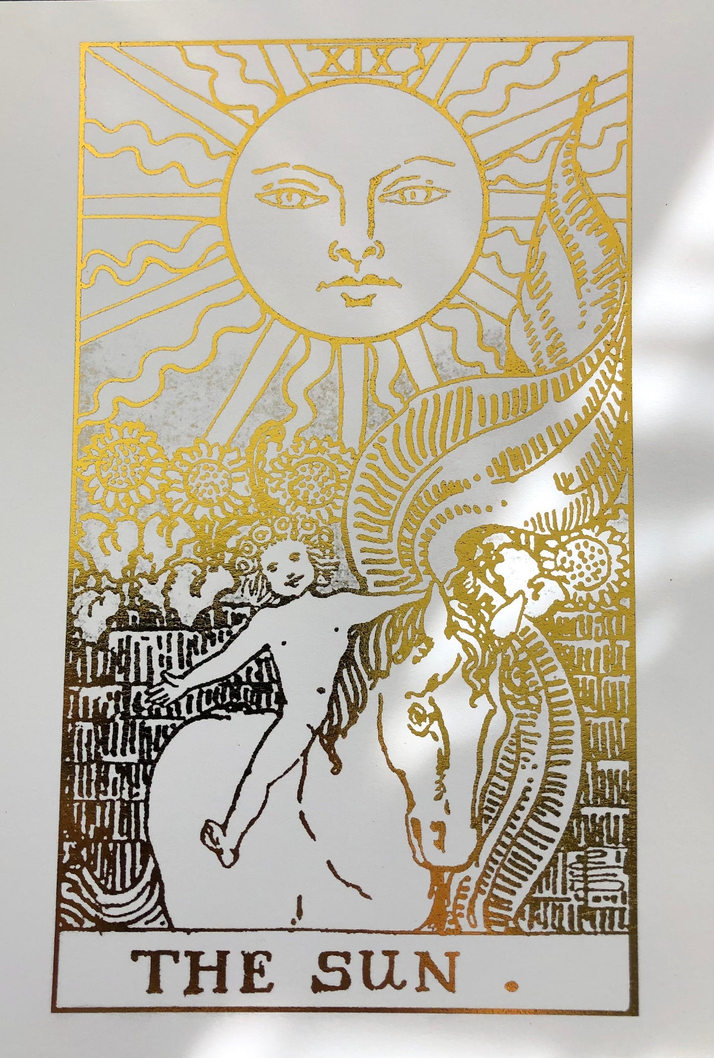 Set of 4, Tarot Card Foil Prints White/Gold