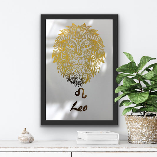 Leo Star Sign Foil Print