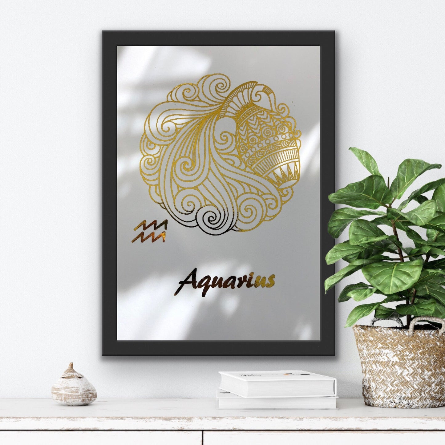 Aquarius Star Sign Foil Print