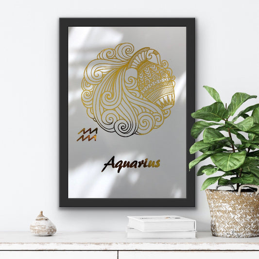 Aquarius Star Sign Foil Print