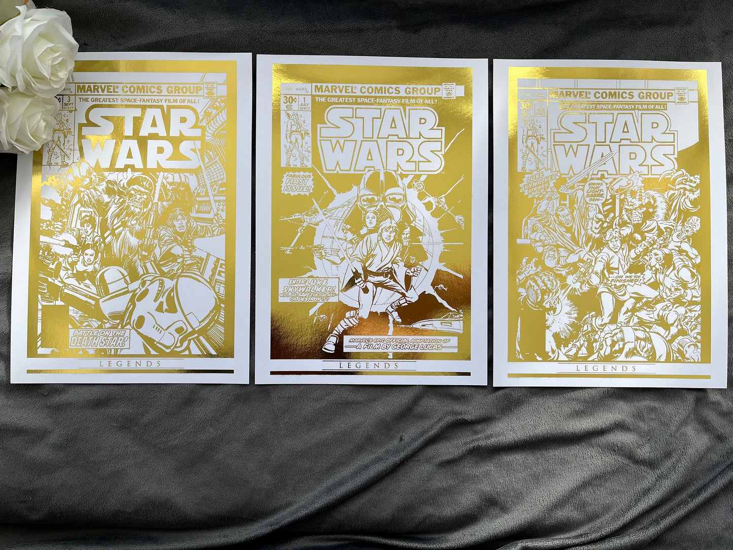 Set of 3, Star Wars Comic Cover Foil Prints