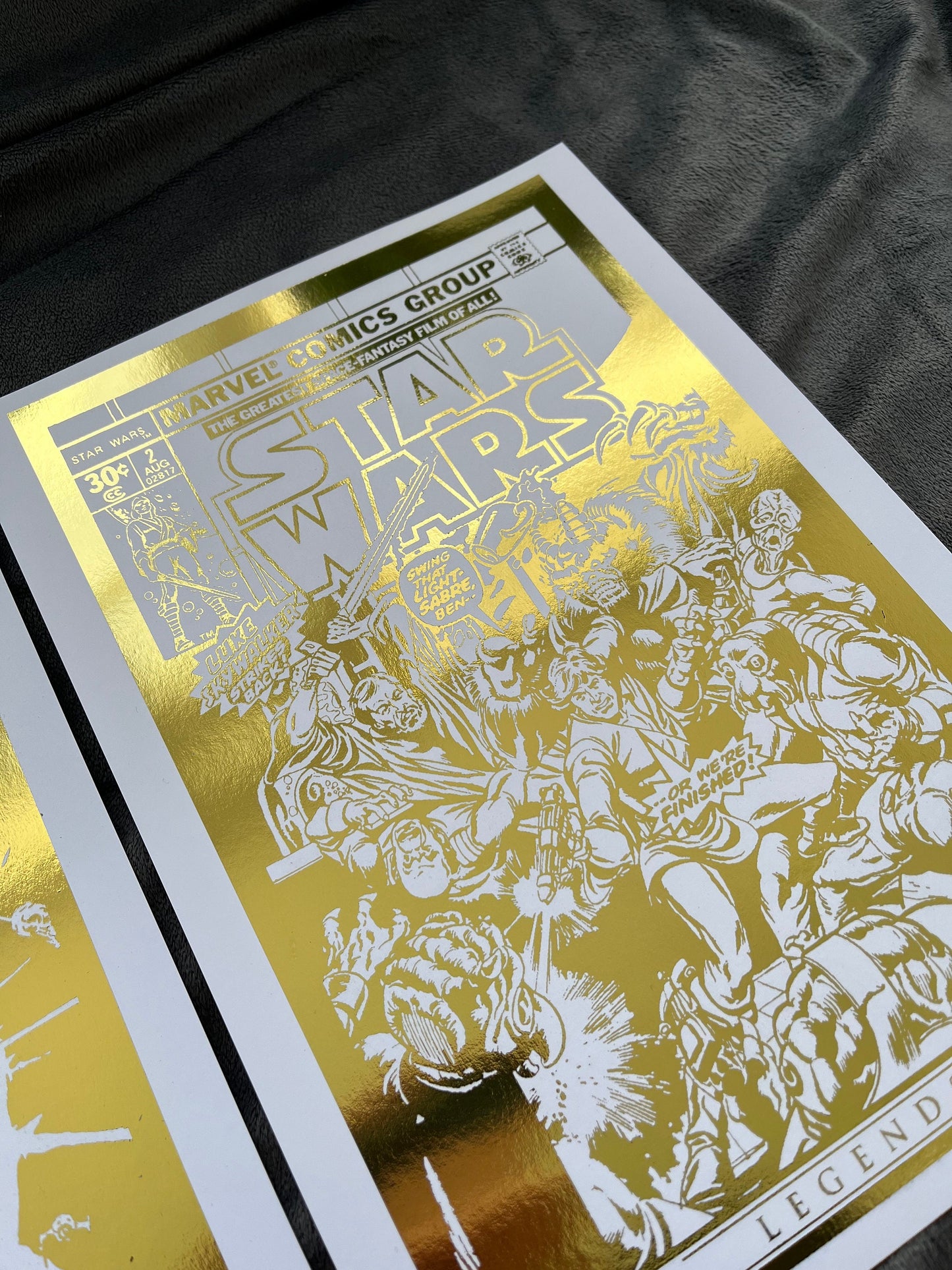 Set of 3, Star Wars Comic Cover Foil Prints