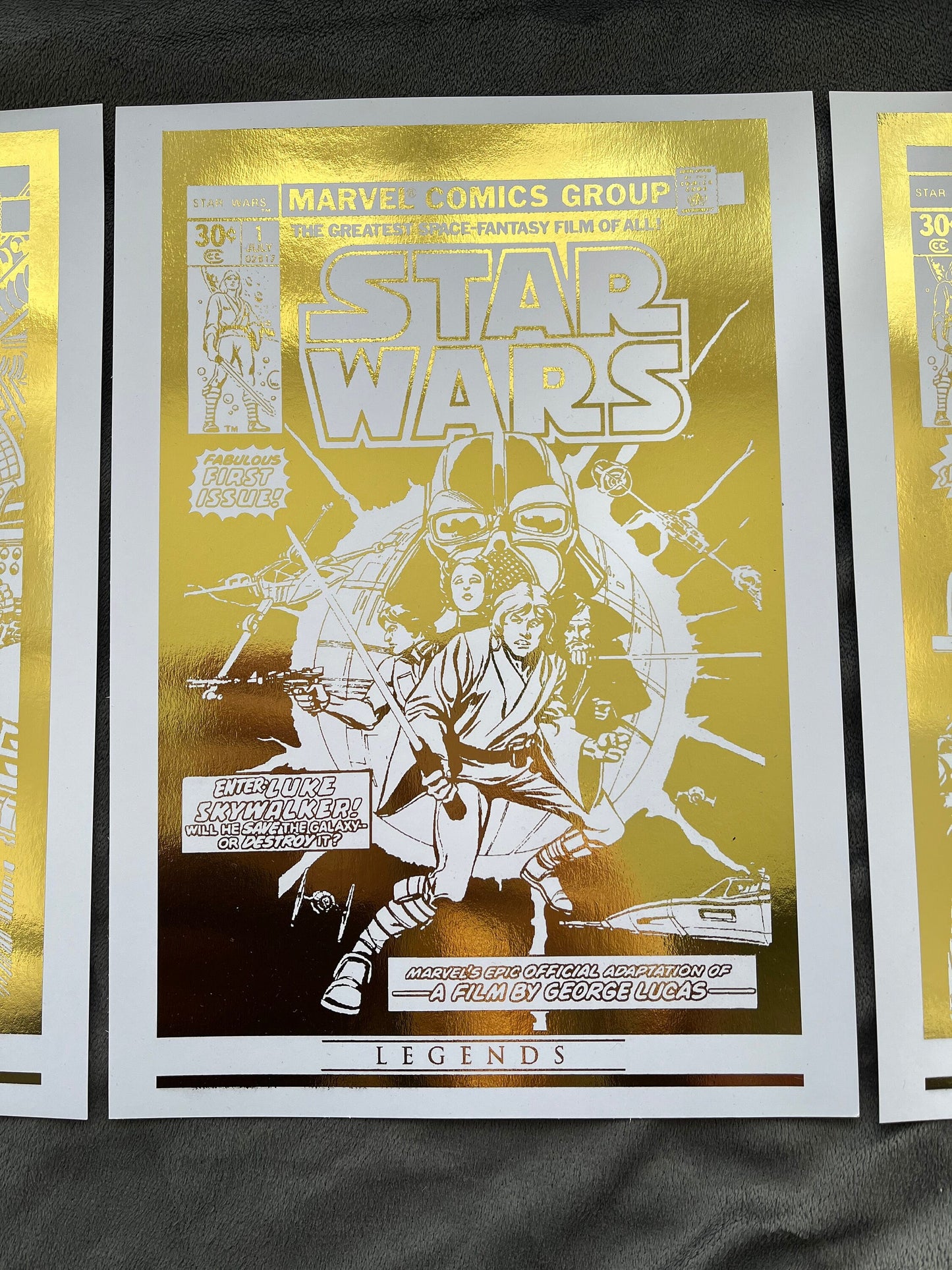 Set of 3, Star Wars Comic Cover Foil Prints