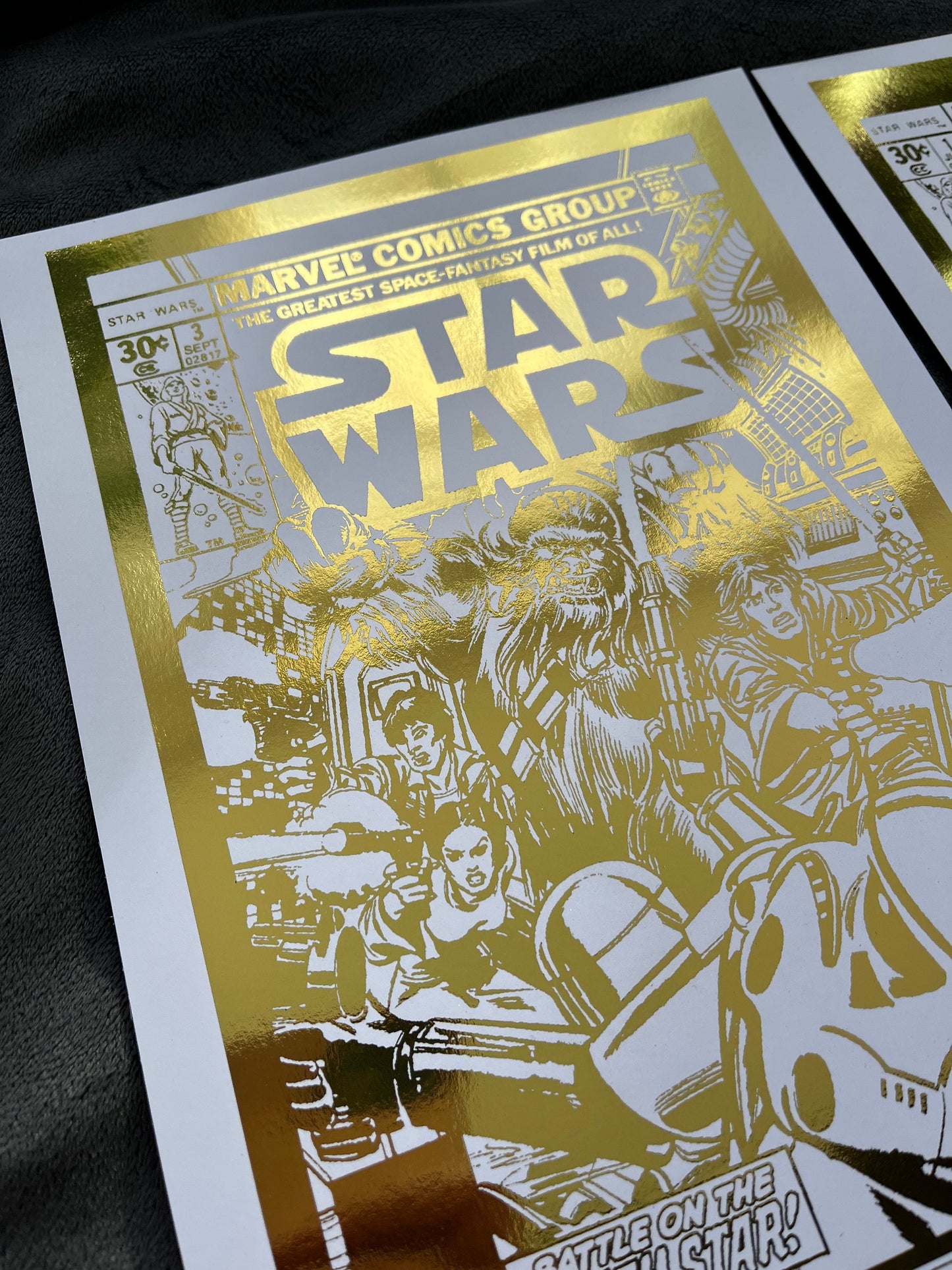 Set of 3, Star Wars Comic Cover Foil Prints