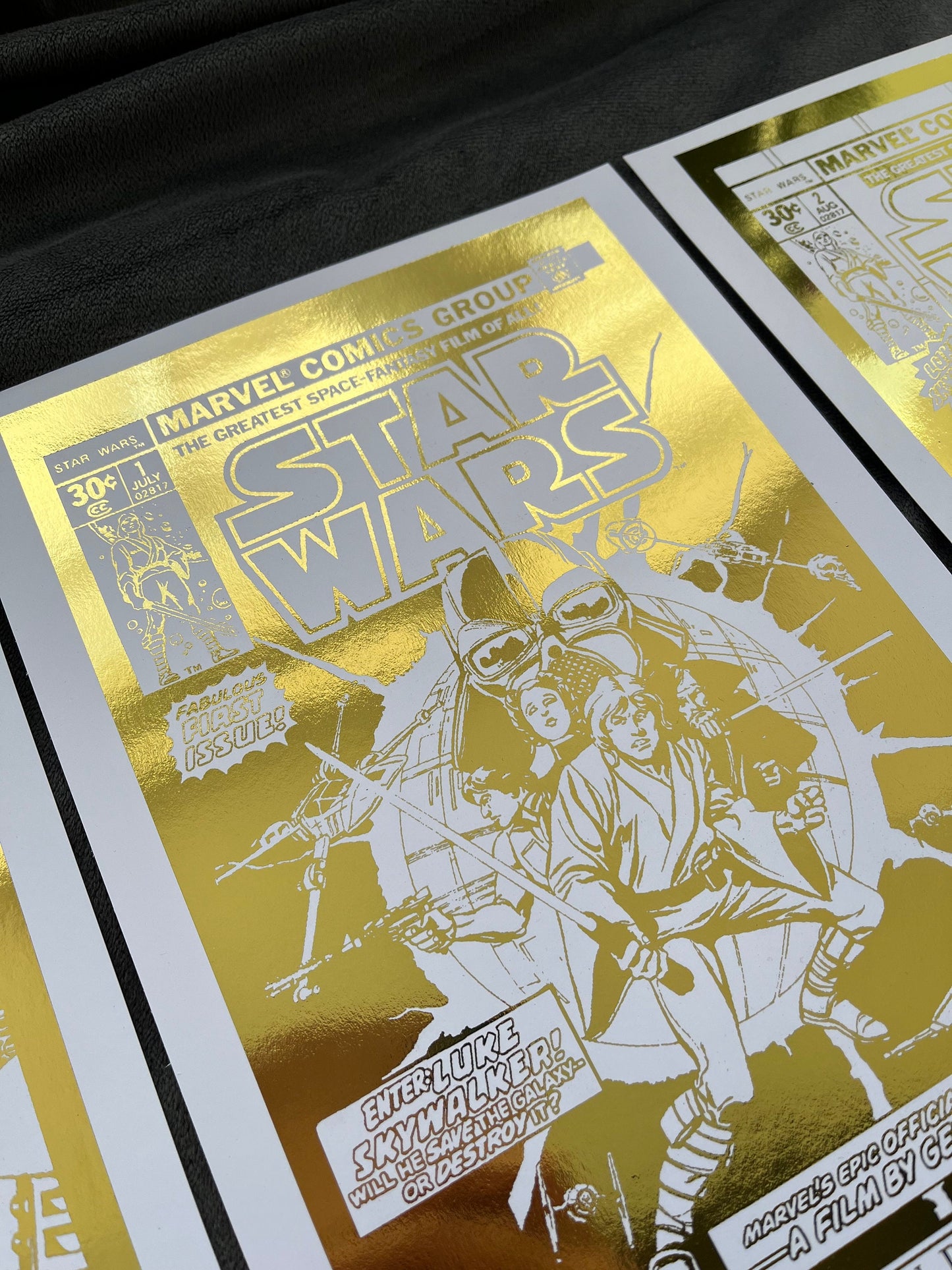 Set of 3, Star Wars Comic Cover Foil Prints