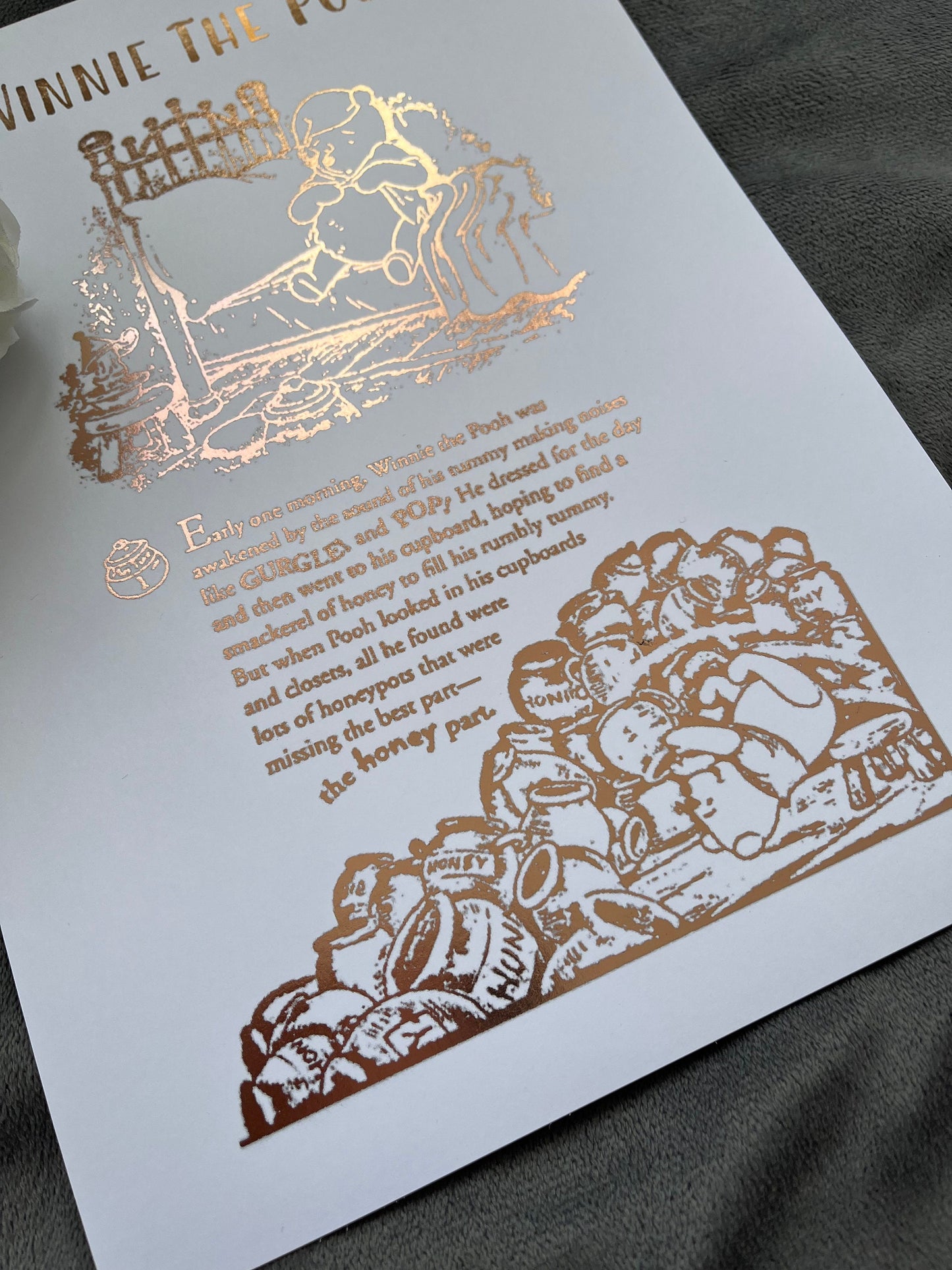 Winnie The Pooh Book Page Foil Print