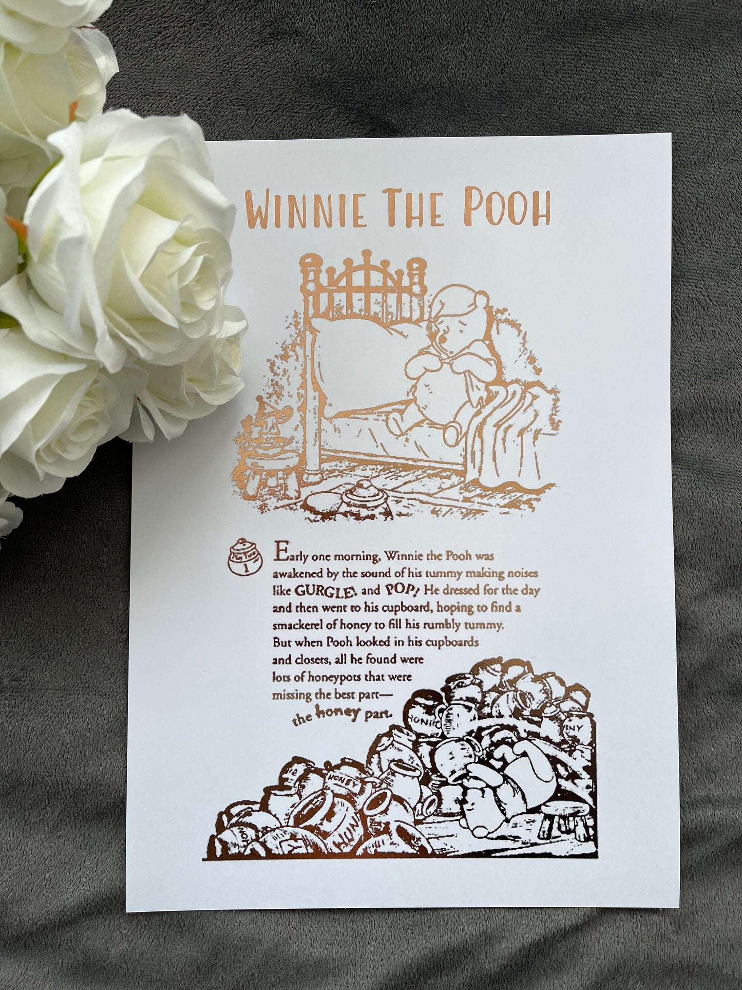 Winnie The Pooh Book Page Foil Print