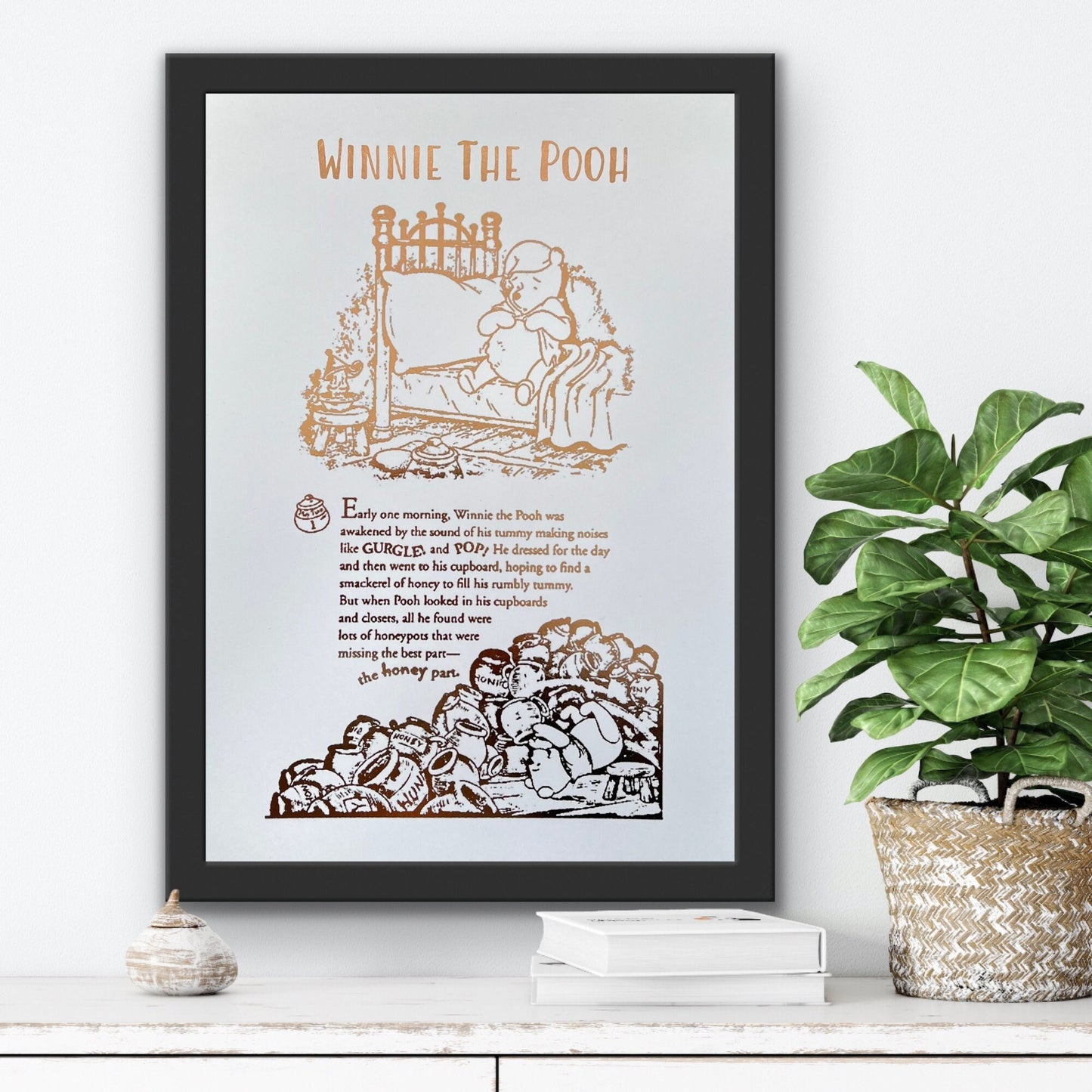 Winnie The Pooh Book Page Foil Print