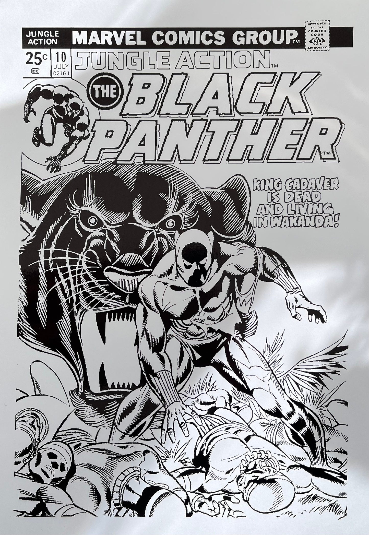 Set of 2 Black Panther Comic Cover & Comic Strip Foil Print