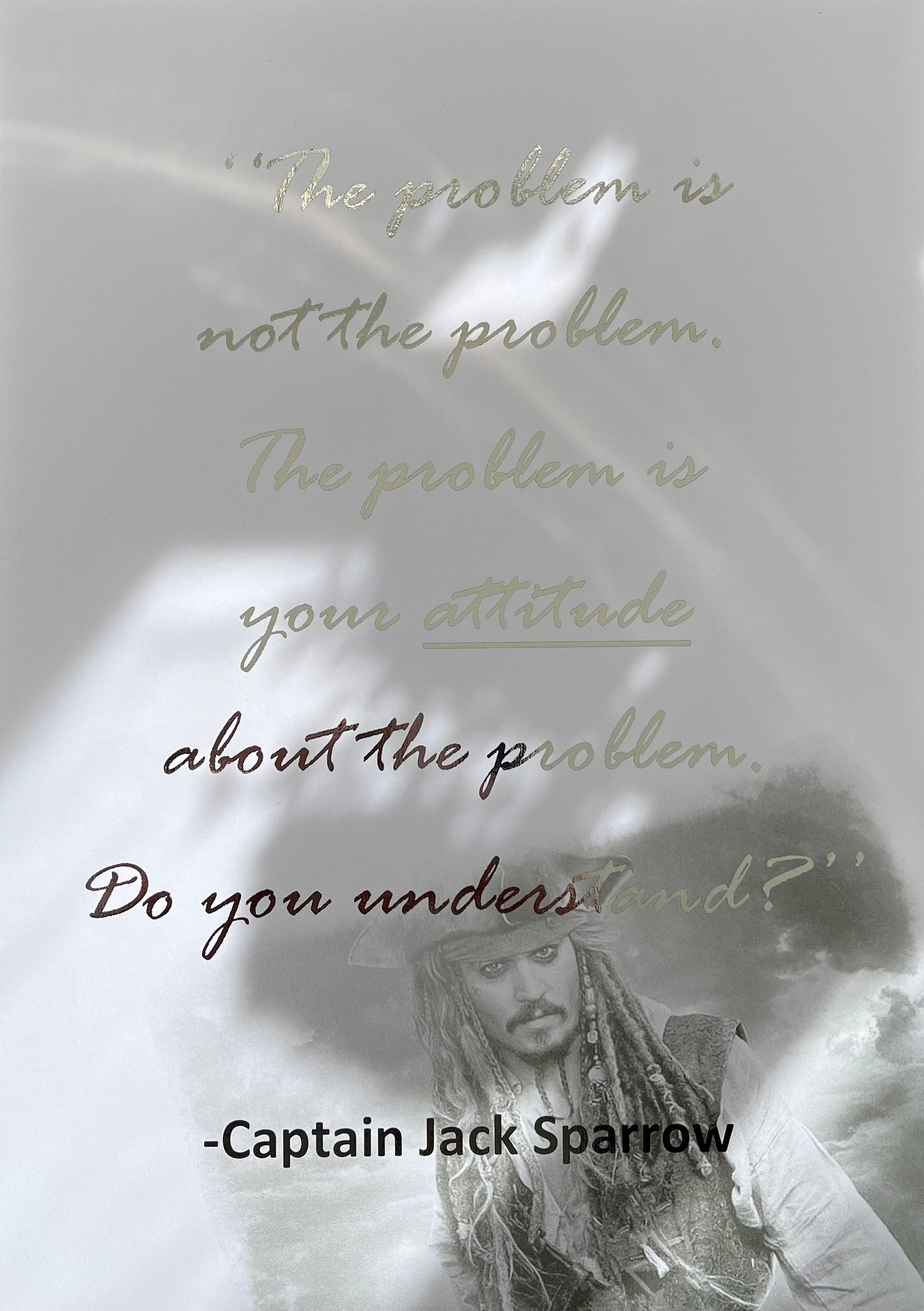 Captain Jack Sparrow, Positive Film Quote Foil Print