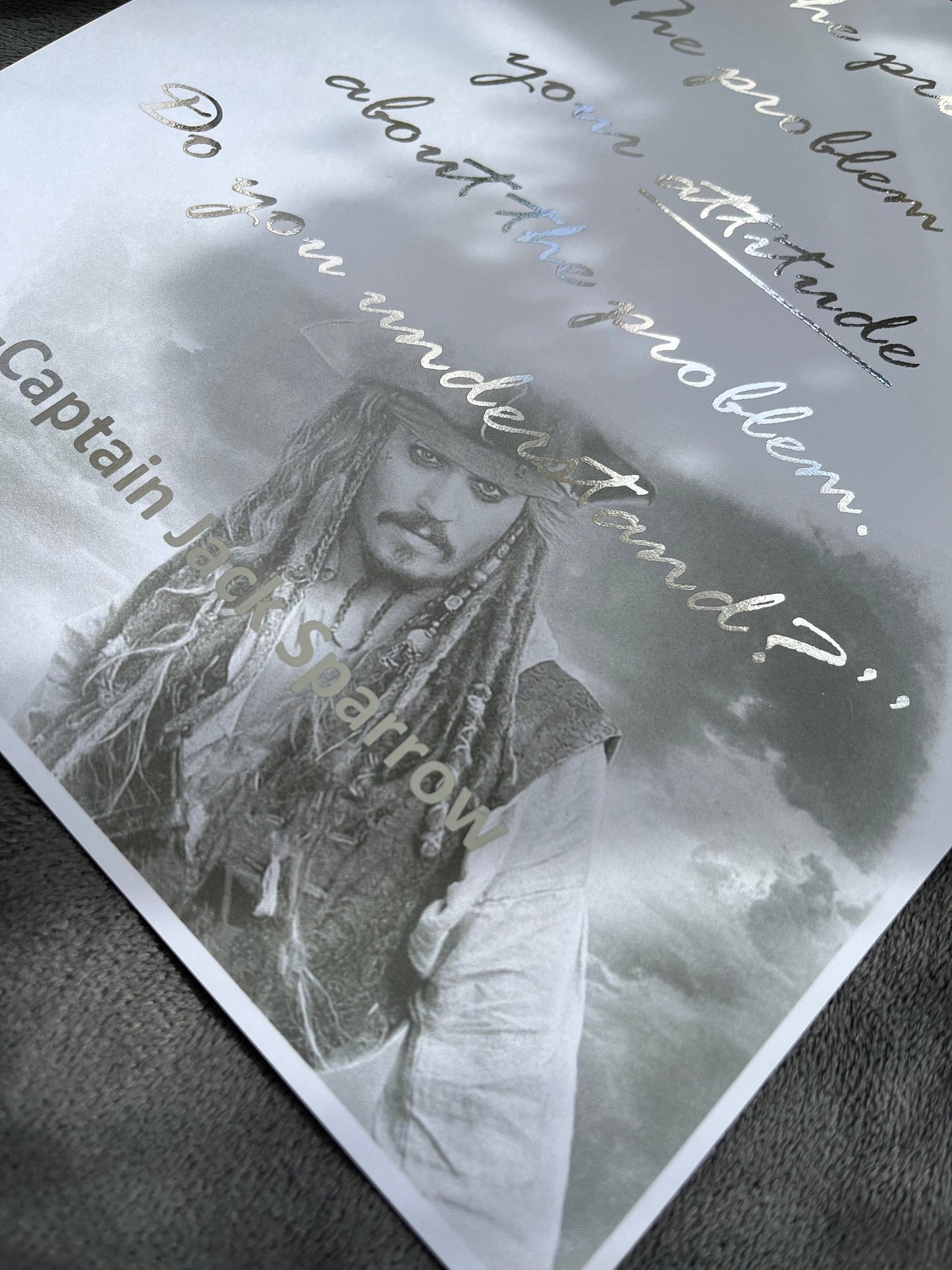 Captain Jack Sparrow, Positive Film Quote Foil Print