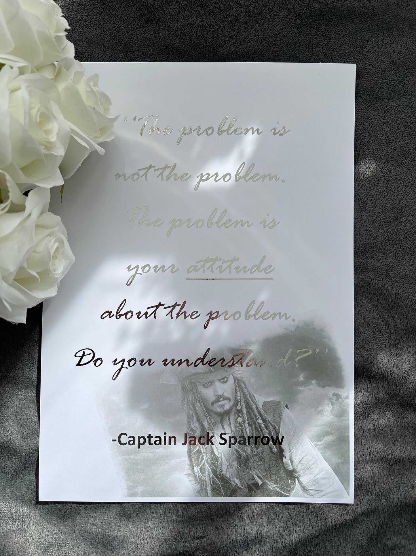 Captain Jack Sparrow, Positive Film Quote Foil Print