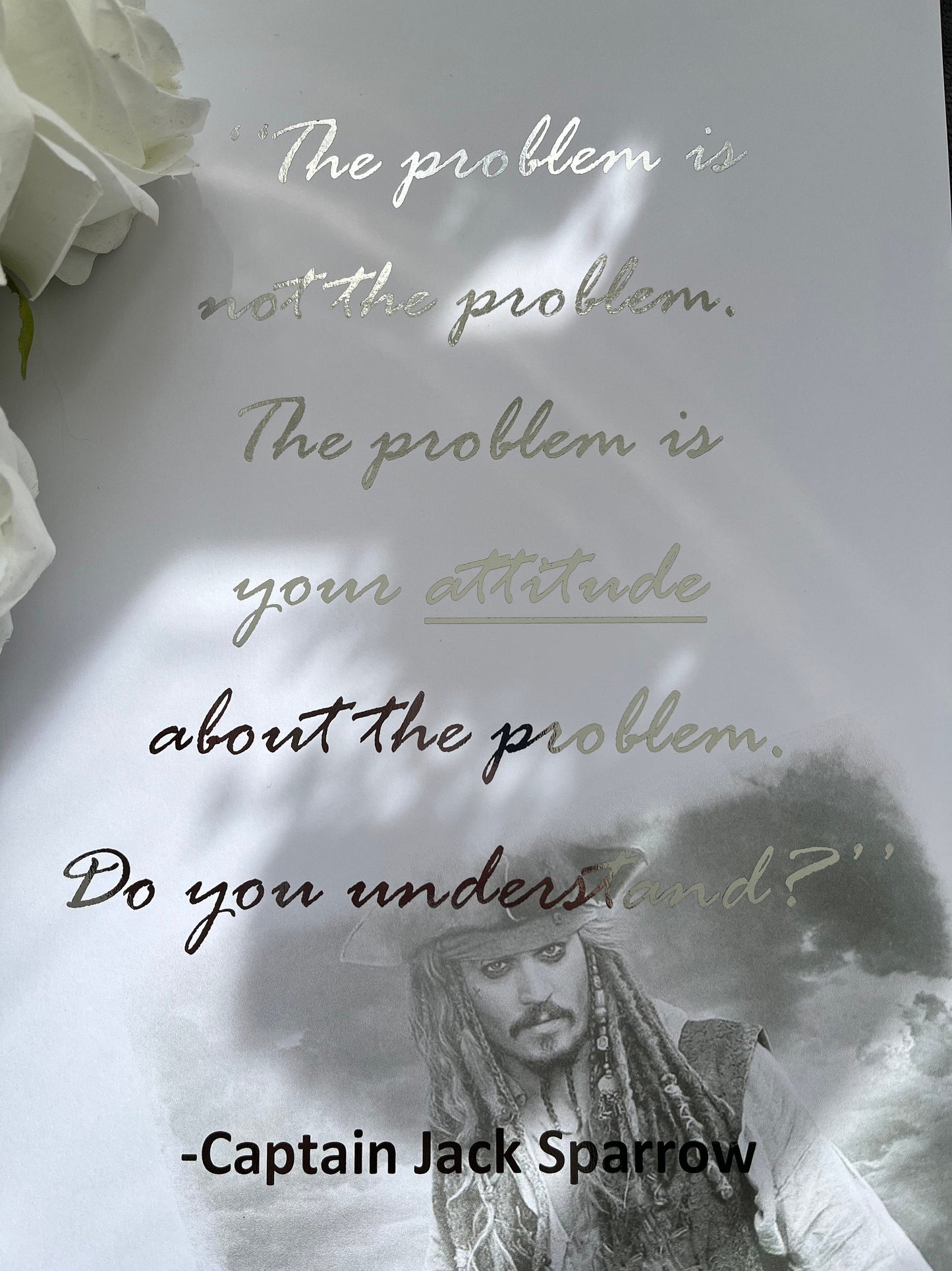 Captain Jack Sparrow, Positive Film Quote Foil Print