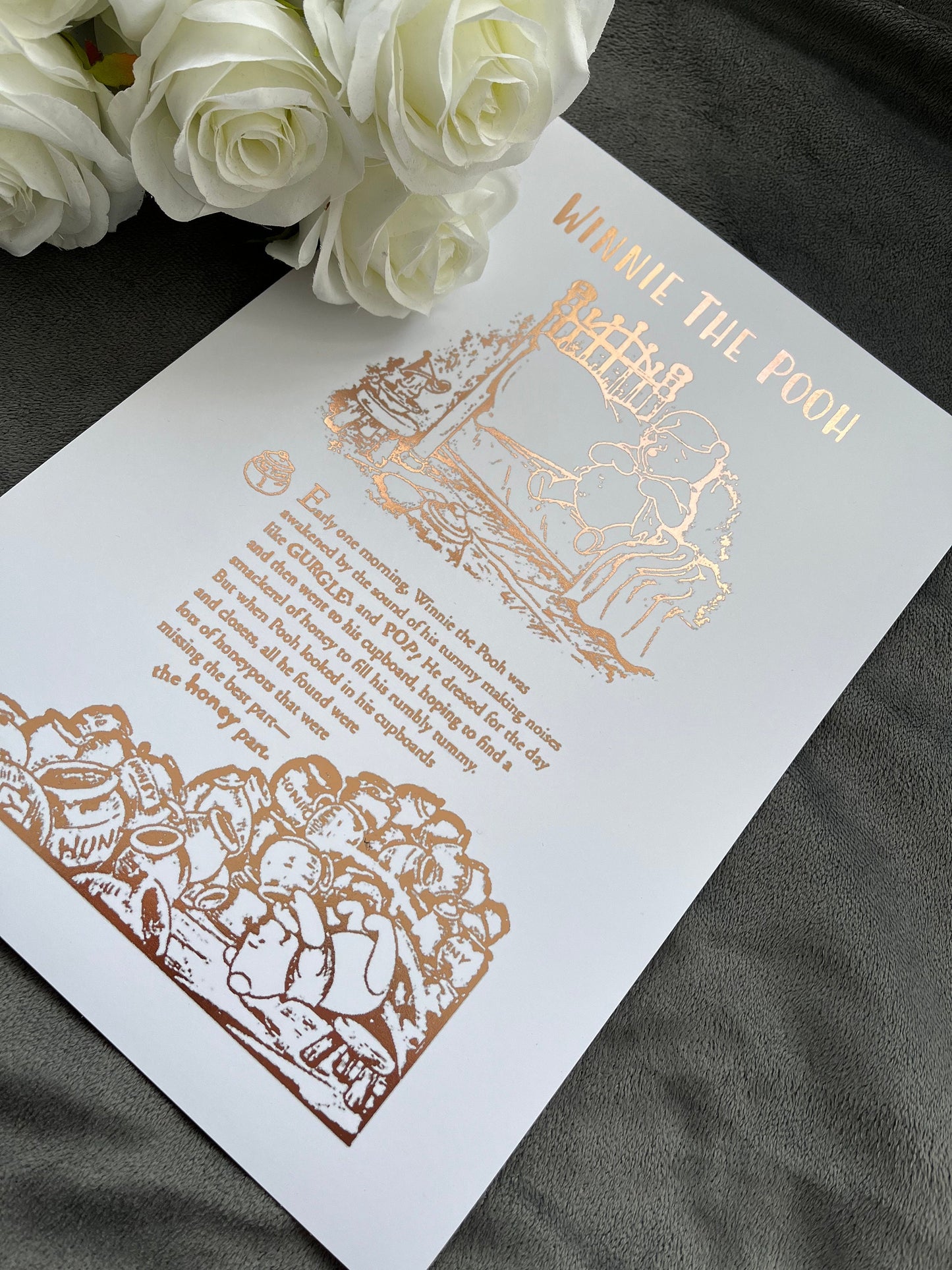 Winnie The Pooh Book Page Foil Print