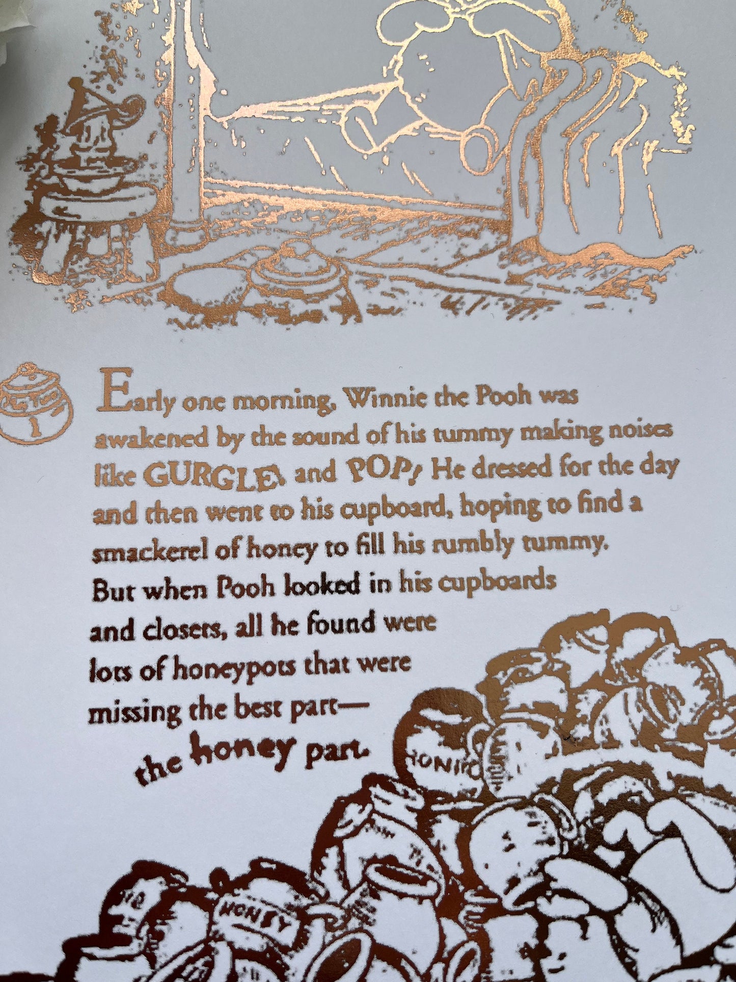 Winnie The Pooh Book Page Foil Print