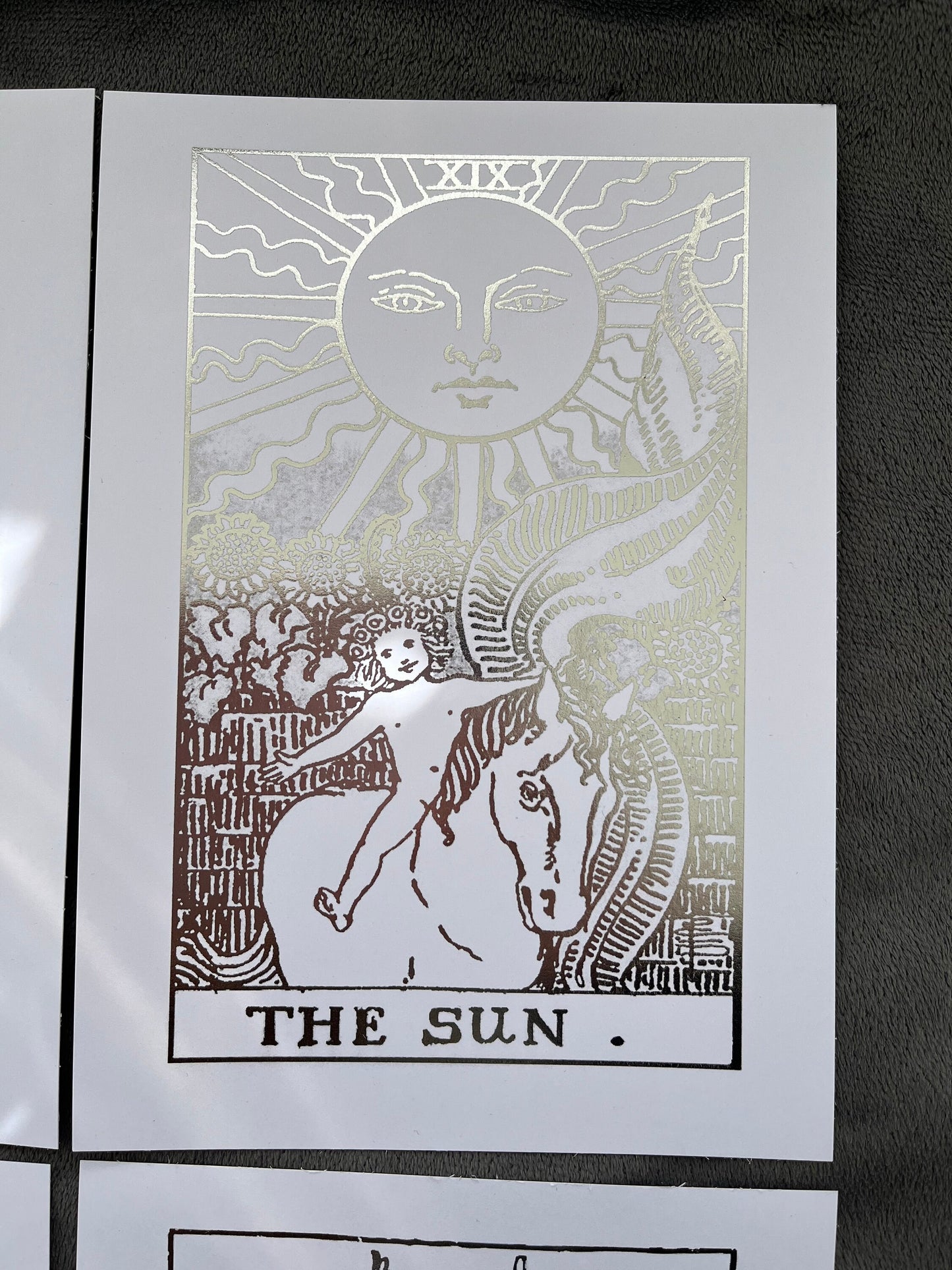 Set of 4, Tarot Card Foil Prints White/Silver