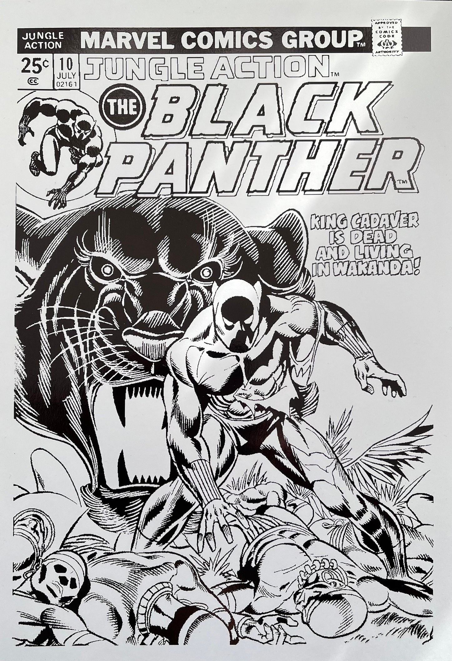 Black Panther Comic Cover Foil Print