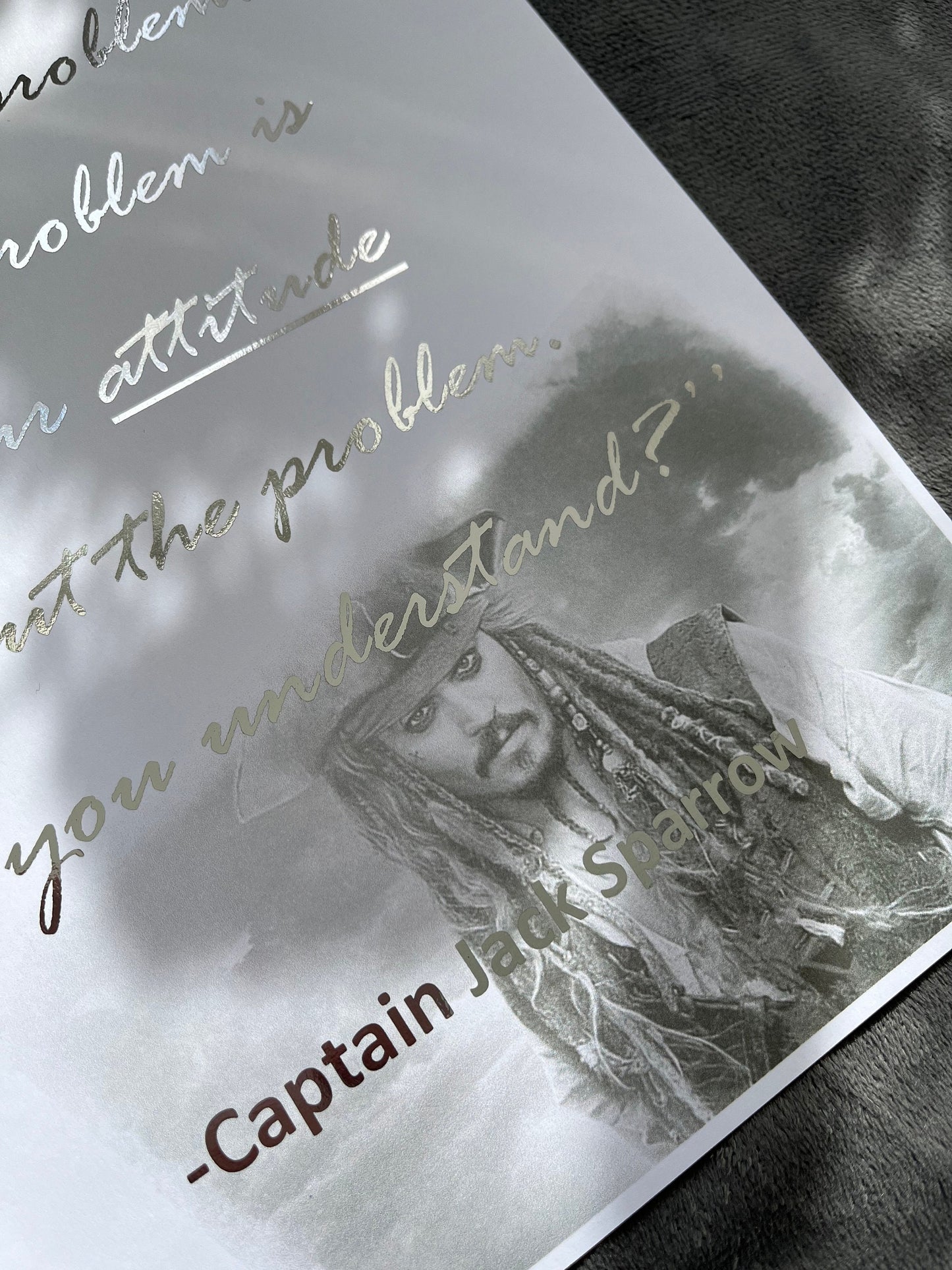 Captain Jack Sparrow, Positive Film Quote Foil Print