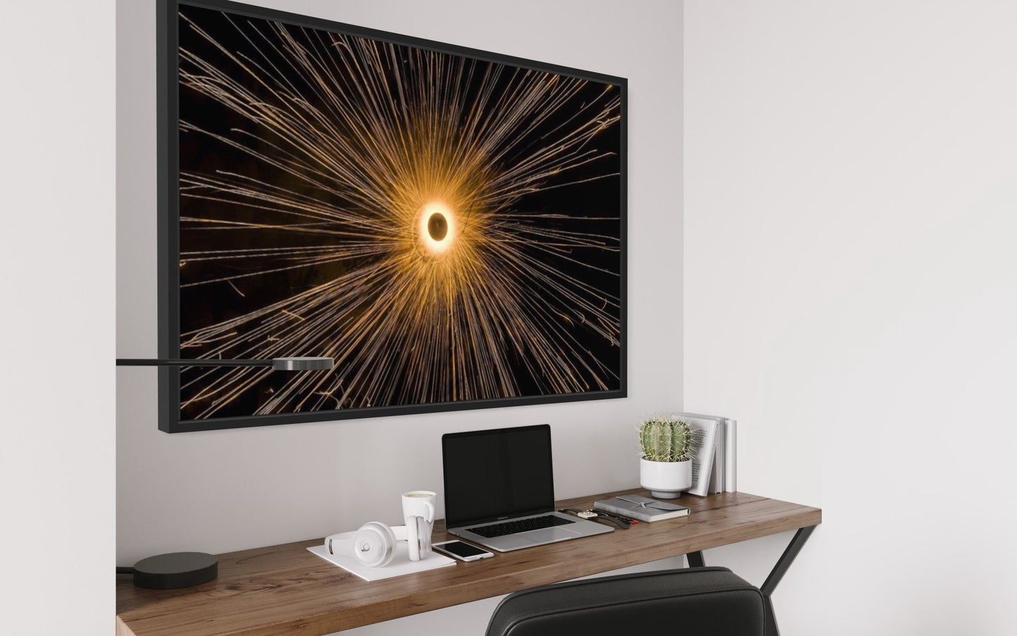 Long Exposure Orange Circle Light Print Digital Download