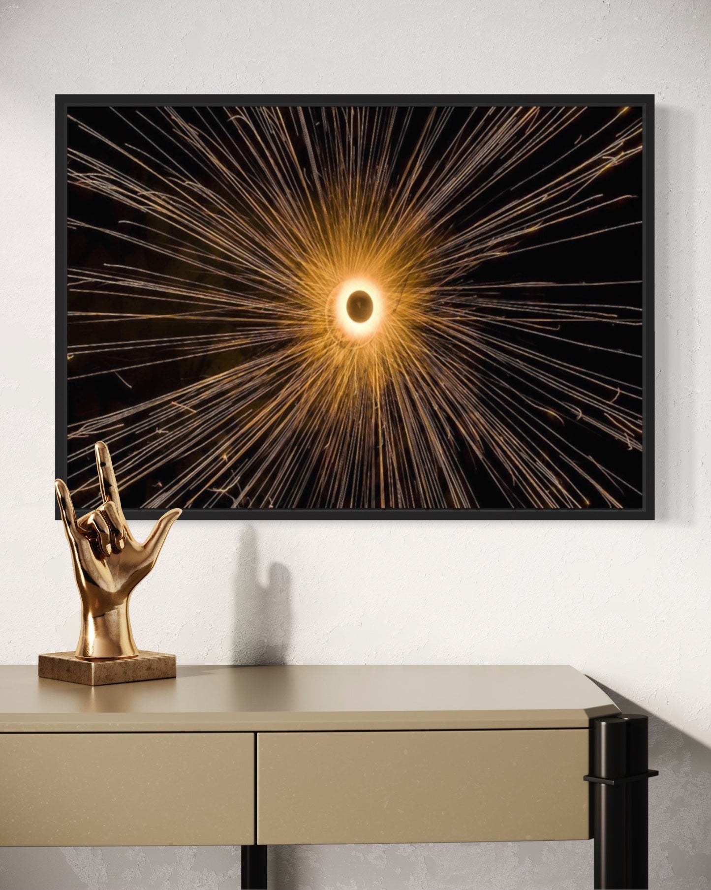 Long Exposure Orange Circle Light Print Digital Download