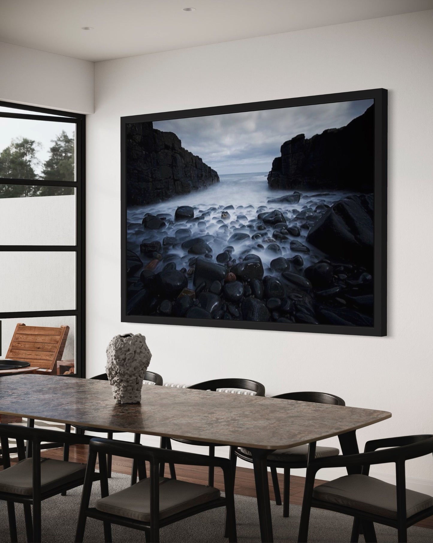 Long Exposure Sea and Pebble Print