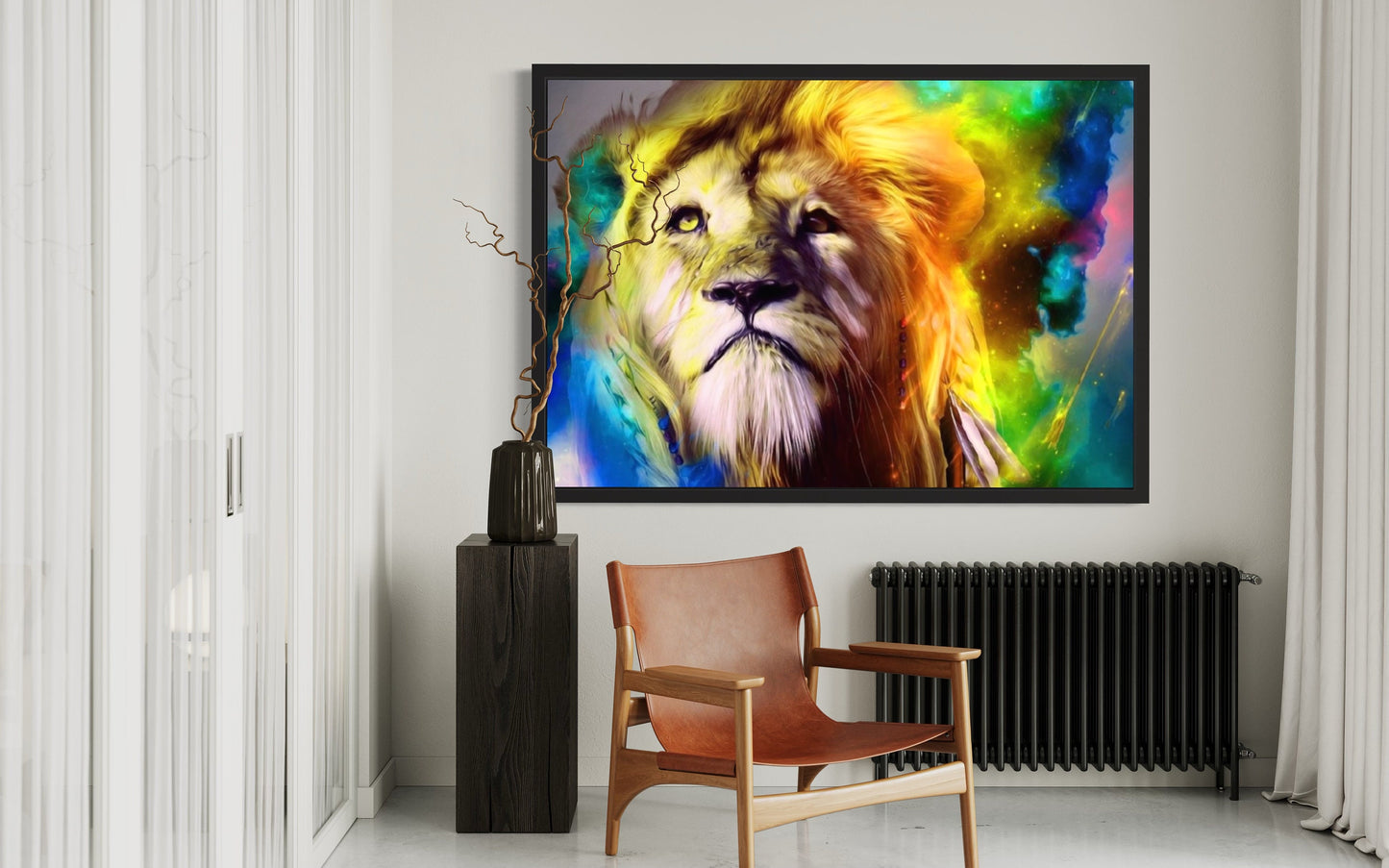 Rainbow Space Lion Print