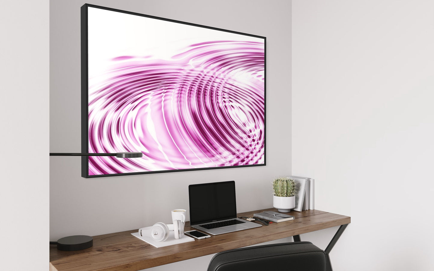 Pink & White Ripples Art