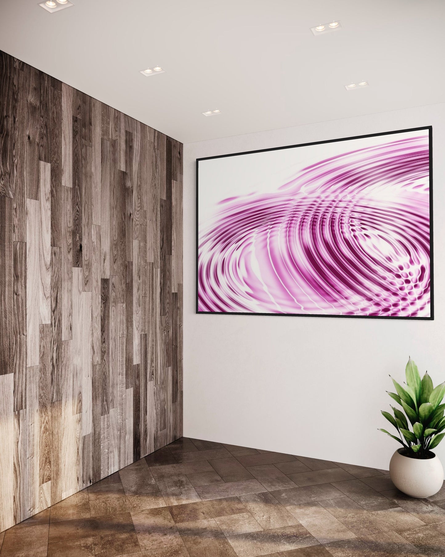 Pink & White Ripples Art