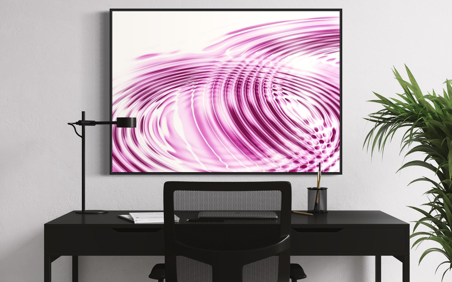 Pink & White Ripples Art