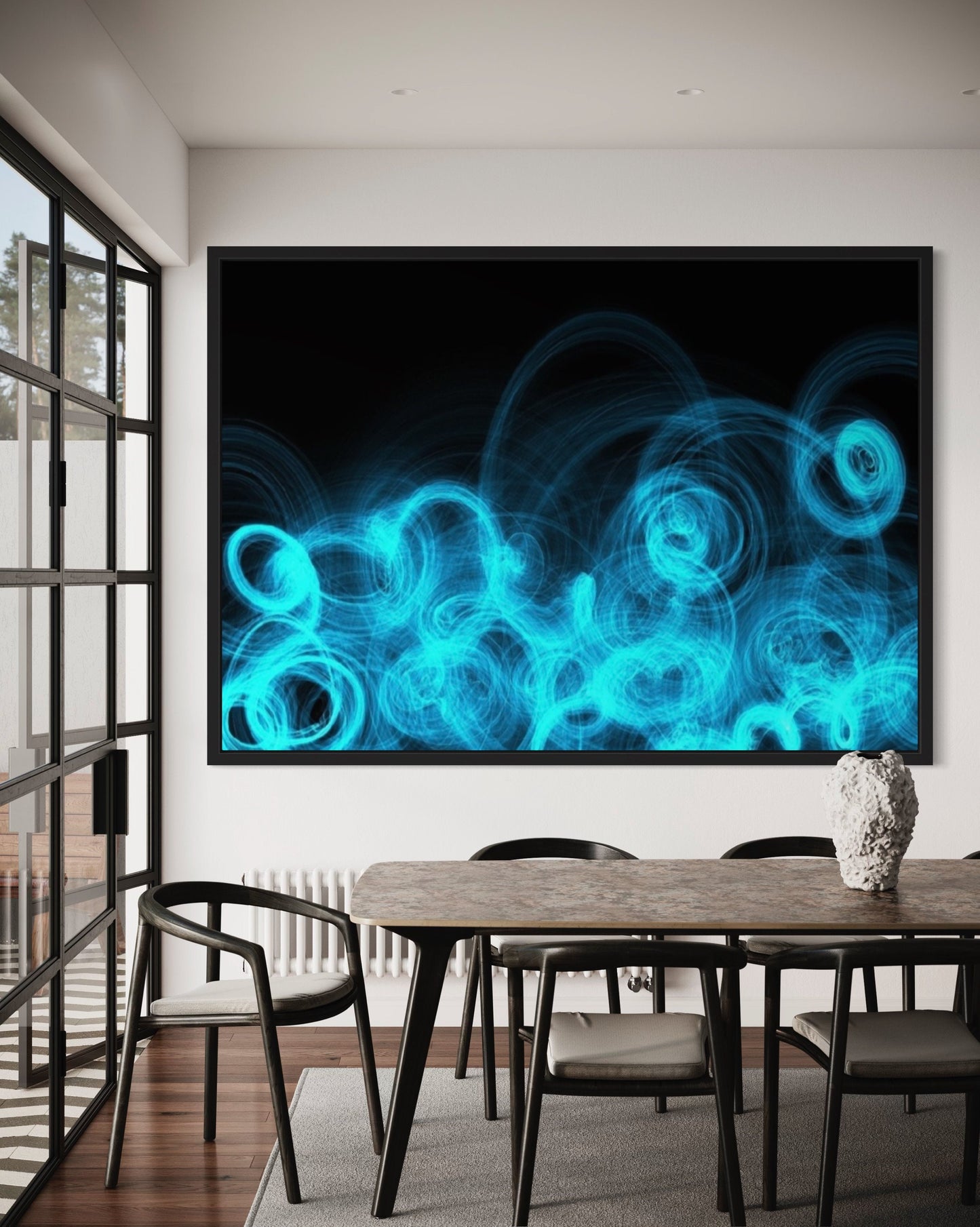 Electric Blue Swirls Long Exposure Art Digital Listing