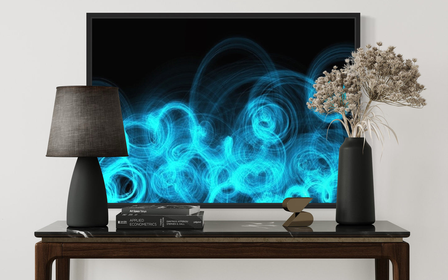 Electric Blue Swirls Long Exposure Art Digital Listing