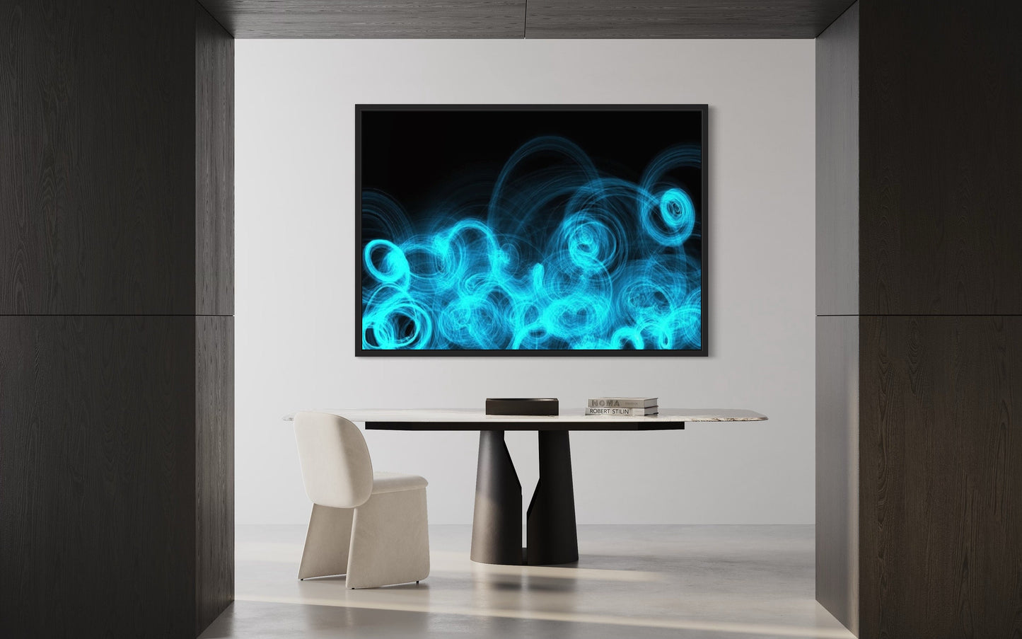 Electric Blue Swirls Long Exposure Art Digital Listing