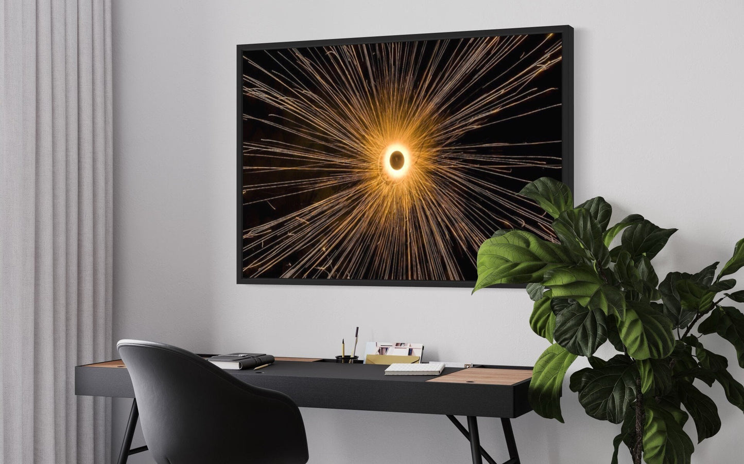 Long Exposure Orange Circle Light Print Digital Download