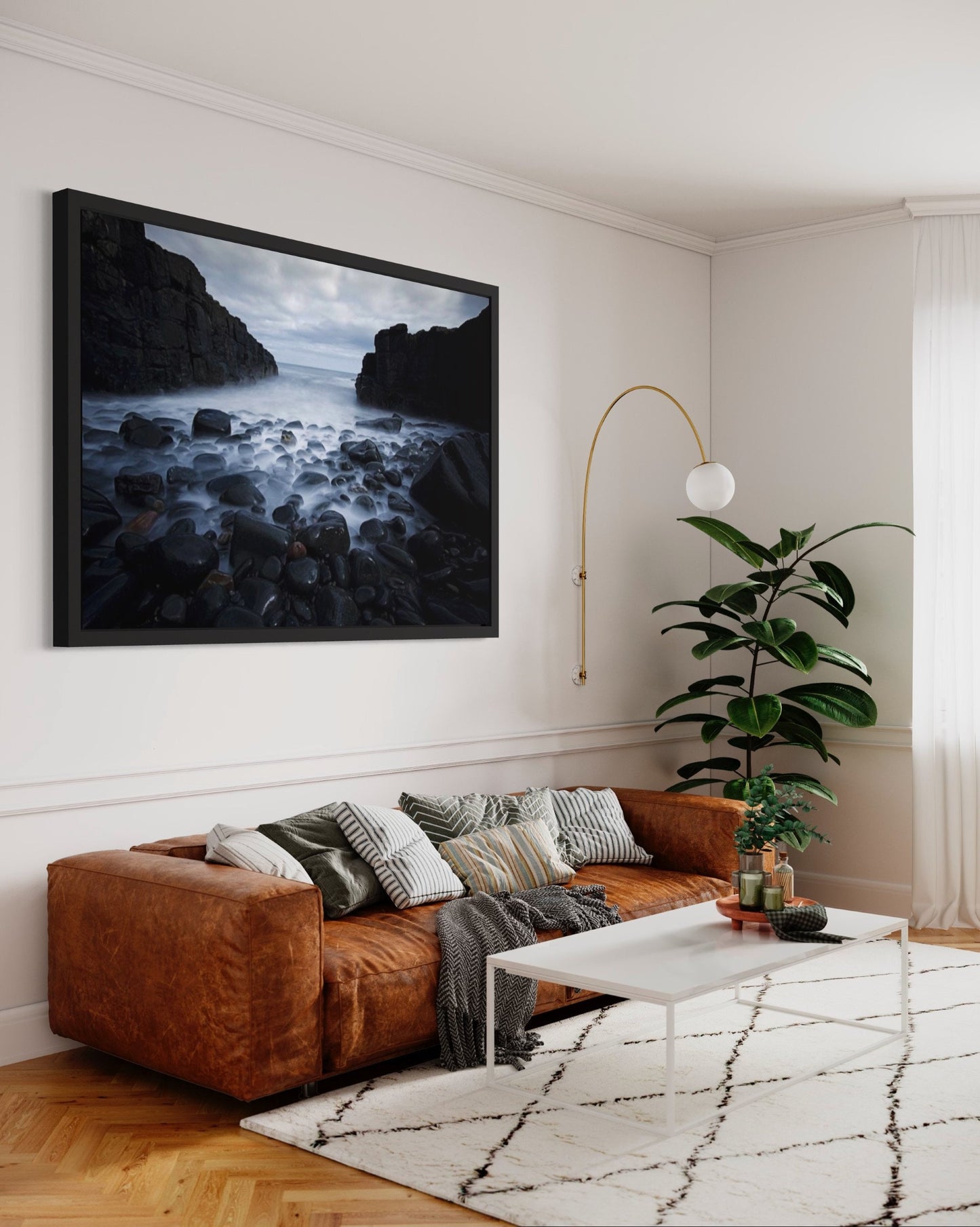 Long Exposure Sea and Pebble Print