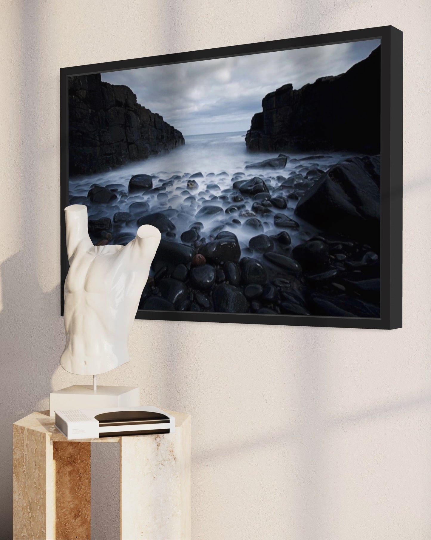 Long Exposure Sea and Pebble Print