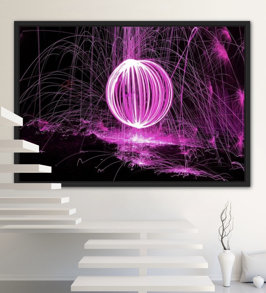 Radiant Burst Pink Firework Print