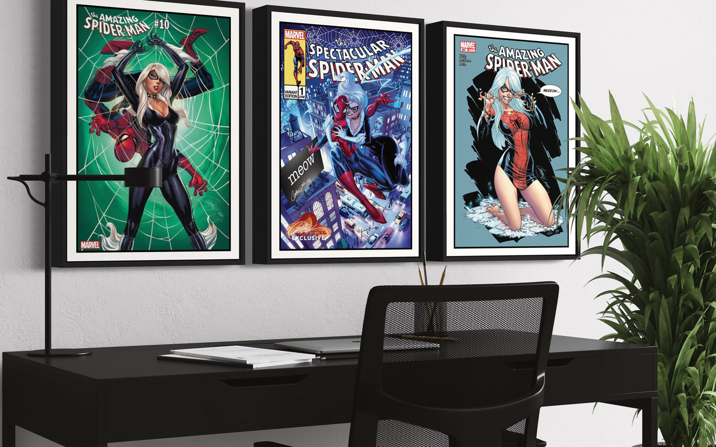 Set of 3 Spider Man & Black Cat Prints