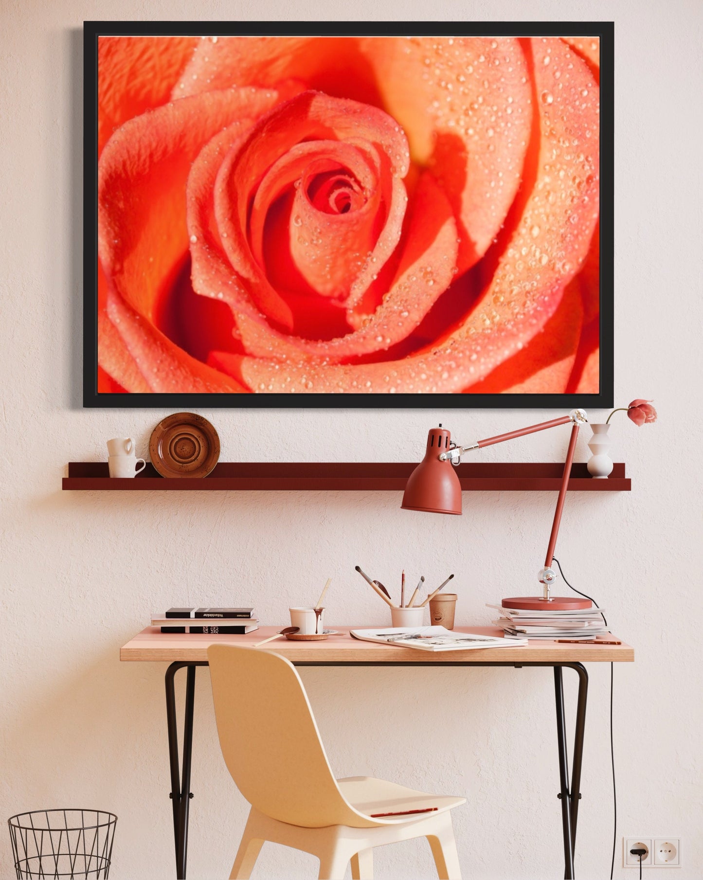 Up Close Orange Rose With Water Droplets Digital Listing