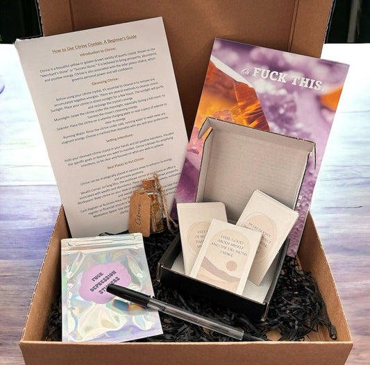 Our F*ck Depression Gift Set is a powerful collection crafted to inspire resilience, self-care, and a triumphant mindset. This thoughtfully curated set is designed to empower individuals facing the challenges of depression and provide a meaningful toolkit for self-discovery and healing.